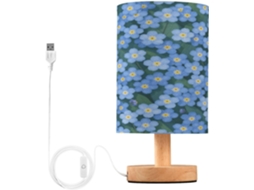 Abajur De Mesa Azul Não Me Esqueças Con Porta Carregamento USB