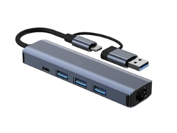 Hub Usb C Com Adaptador Ethernet Divisor Usb C 3.0 5 Em 1 Estação De Acoplamento Usb Fina Com 3 Portas Para Laptop Macbook Pro*