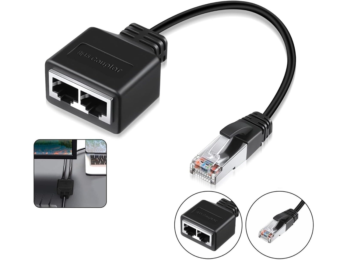 Adaptador Divisor Rj45, Conector De Cabo Ethernet Lan Rj45 1 Para 2, Divisor-aquaforge