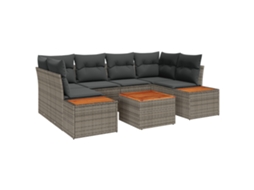 Conjunto 6 Conjunto De Sofá De Jardim Vidaxl Cinzento Vime Pe (55 X 55 X 37 Cm)