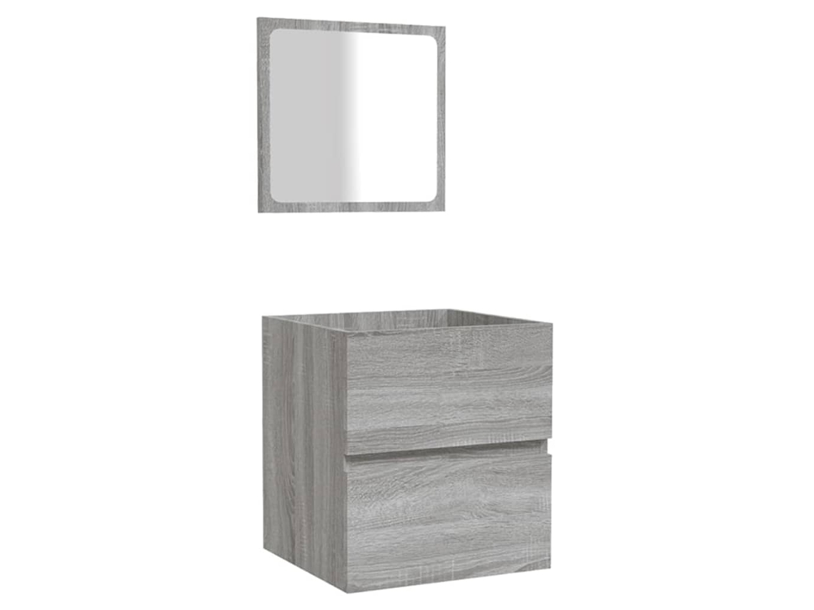 Bathroom Cabinet With Mirror, Bathroom Cabinets With Mirrors Vidaxl Cinzeto Madeira Processada (n/a)