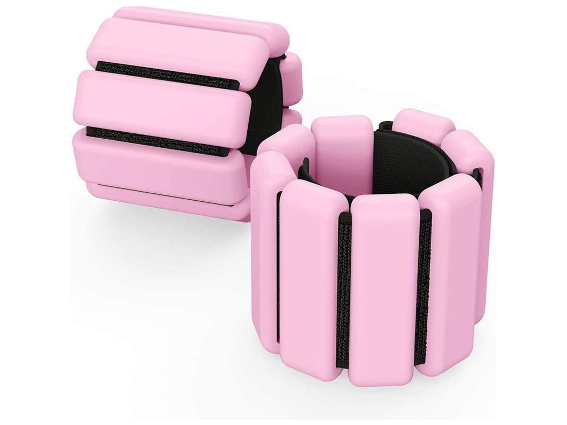 2 Piezas De Peso Ajustável Para Punhos E Tornozelos Em Rosa Para Exercícios, Caminhada, Corrida, Yoga, Etc.