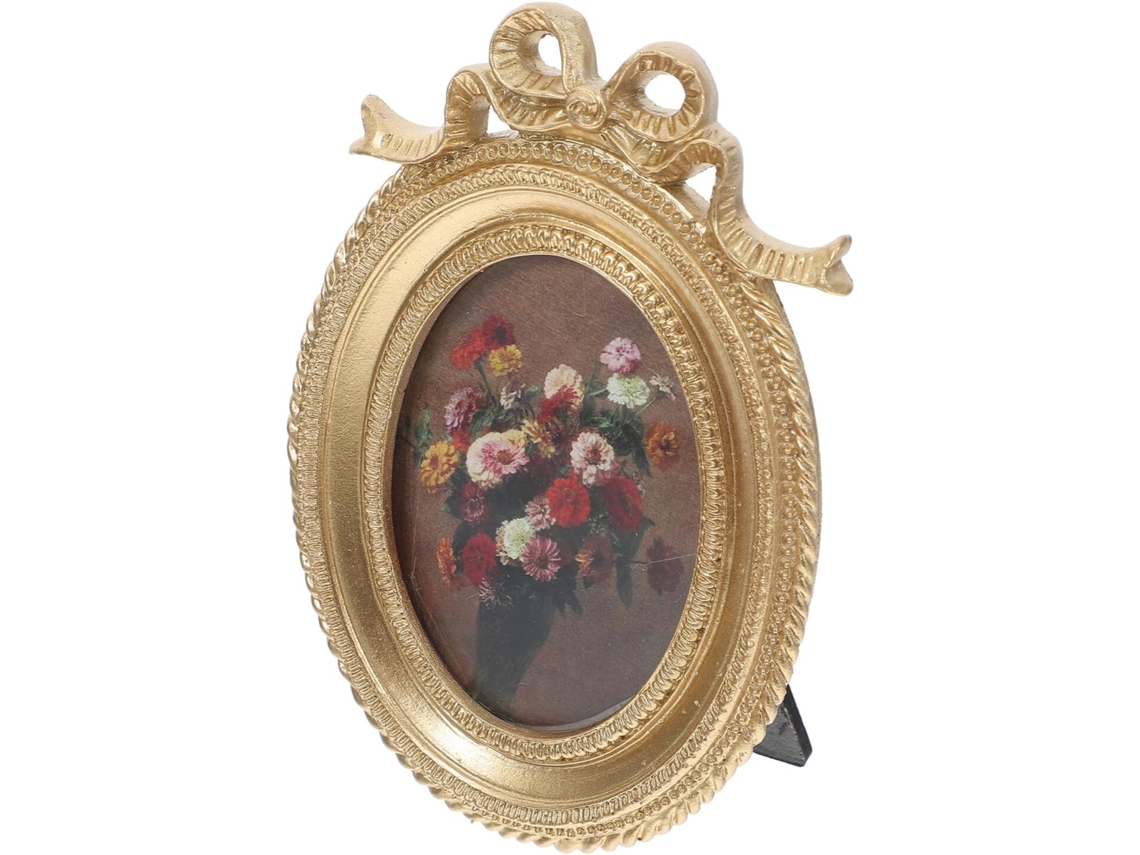 Porta Retratos Retrô Resina 9 5 13 Estilo Europeu Decoração Quarto Escritório Parede Oval X Cm GOKOCO