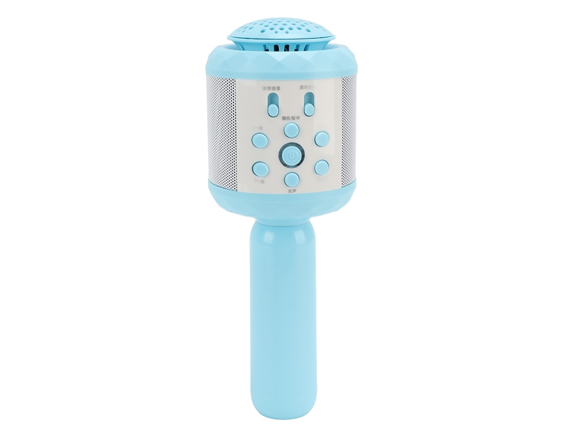 Primerox microfone Infantil Sem Fio Bluetooth Profissional Cute Handheld Mic Azul