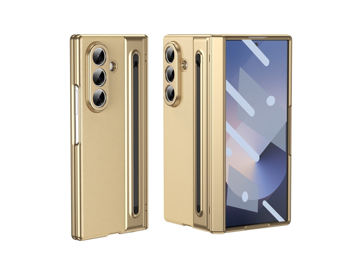 Capa Para Samsung Galaxy Z Fold6 Com Película Protetora E Caneta Dourada Spqment