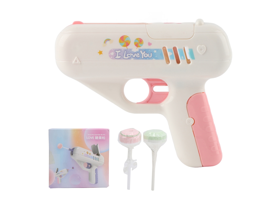Juguete Lancador de Açúcar Doce com Luz Rosa Carinhoso para Crianças, Meninas e Namoradas Elétrico