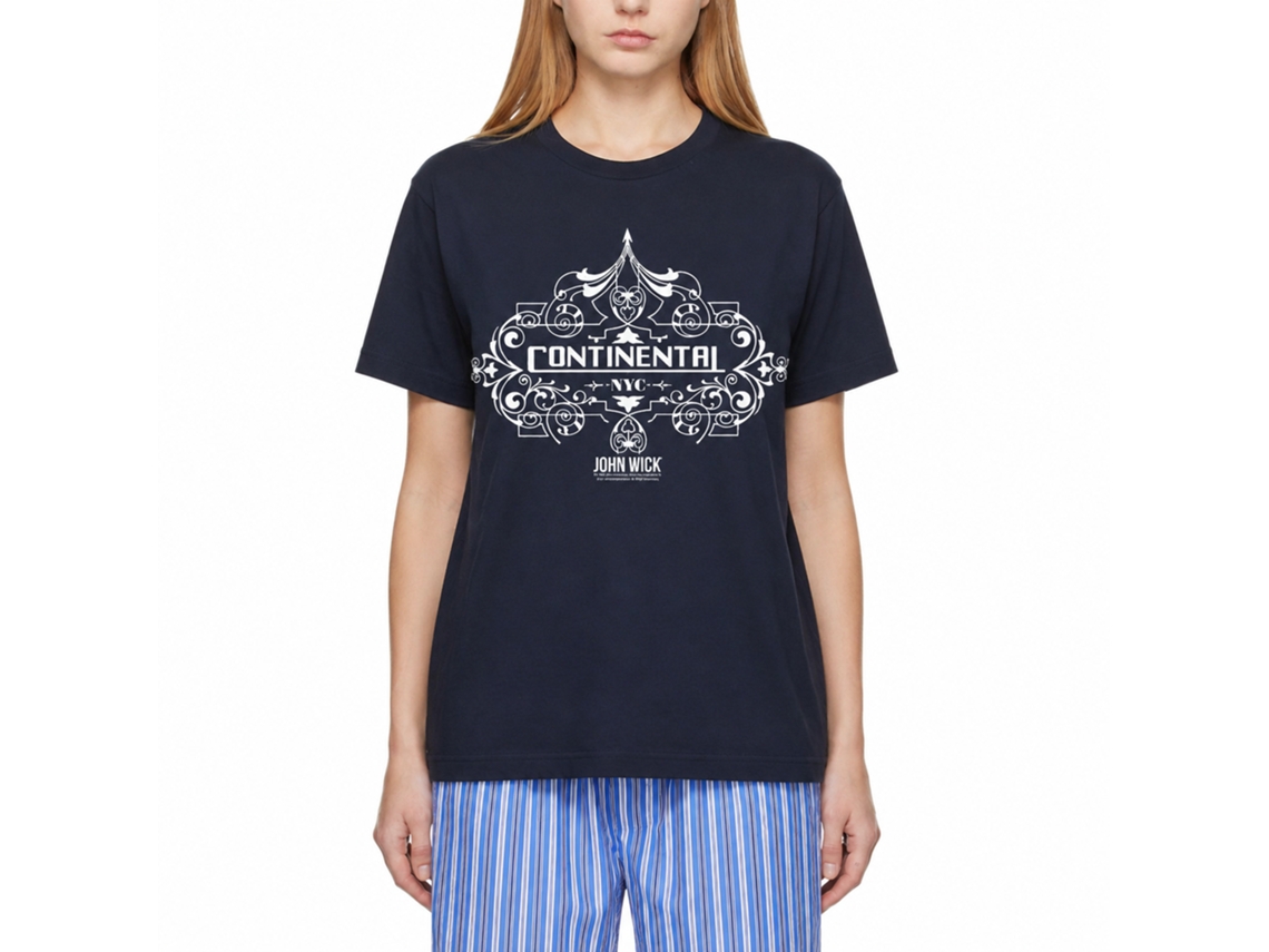 Rockinstone John Wick Continental Fancy Badge Navy Adult T-shirt Size:xl