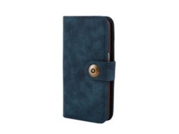 Capa de Telefone EOOCOO para Samsung S7, couro, porta cartões, azul marinho