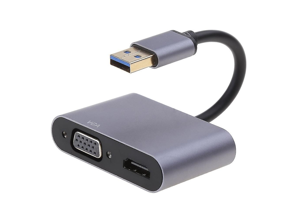 Adaptador USB para HDMI, USB 3.0 para HDMI VGA 1080p Cabo de vídeo gráfico Conve Slowmoose