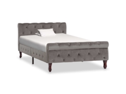 Vidaxl Estrutura De Cama 100x200 Cm Veludo Cinzento