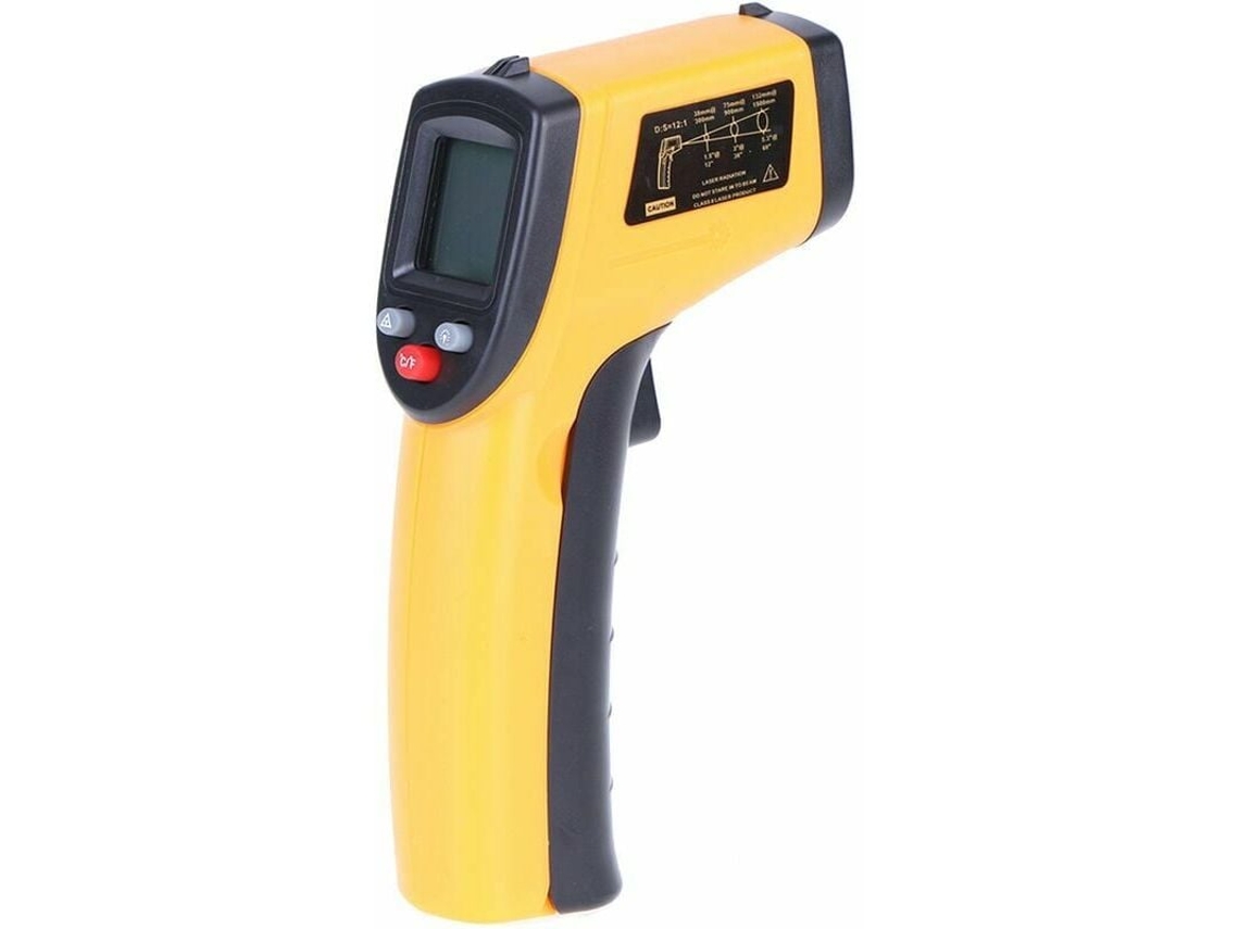JILLIOPER Termómetro Digital Infravermelho sem Contato com Laser e Luz de Fundo -50-380 °C, Não para Uso Humano, Bateria não Incluída, Laranja