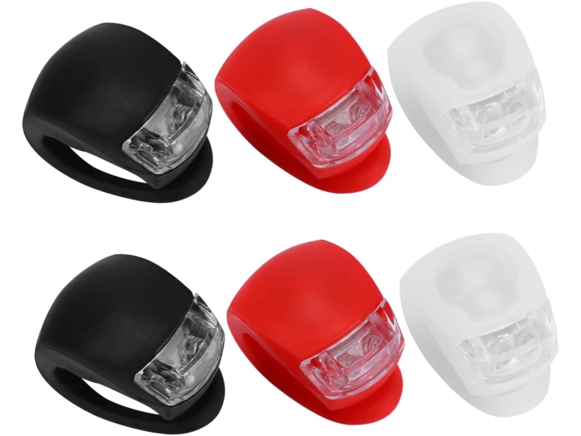 Conjunto De 6 Luzes Silicone Para Bicicleta Com Montagem Rápida E