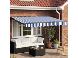 Vidaxl Toldo Retrátil Elétrico Azul, Branco, Antracite 3,5 X 2 M