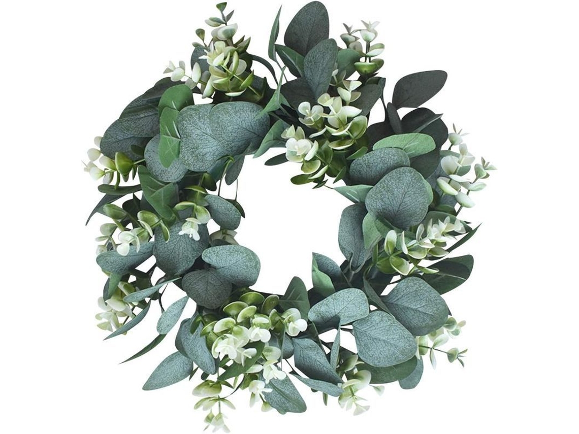 Guirlanda Decorativa para Porta de Frente, 33 Cm Artificiais Folhas Guirlanda para Interior Exterior Casa Janela