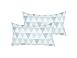 Conjunto De 2 Almofadas De Exterior Beliani Trifos De Poliéster Azul 40x70x8