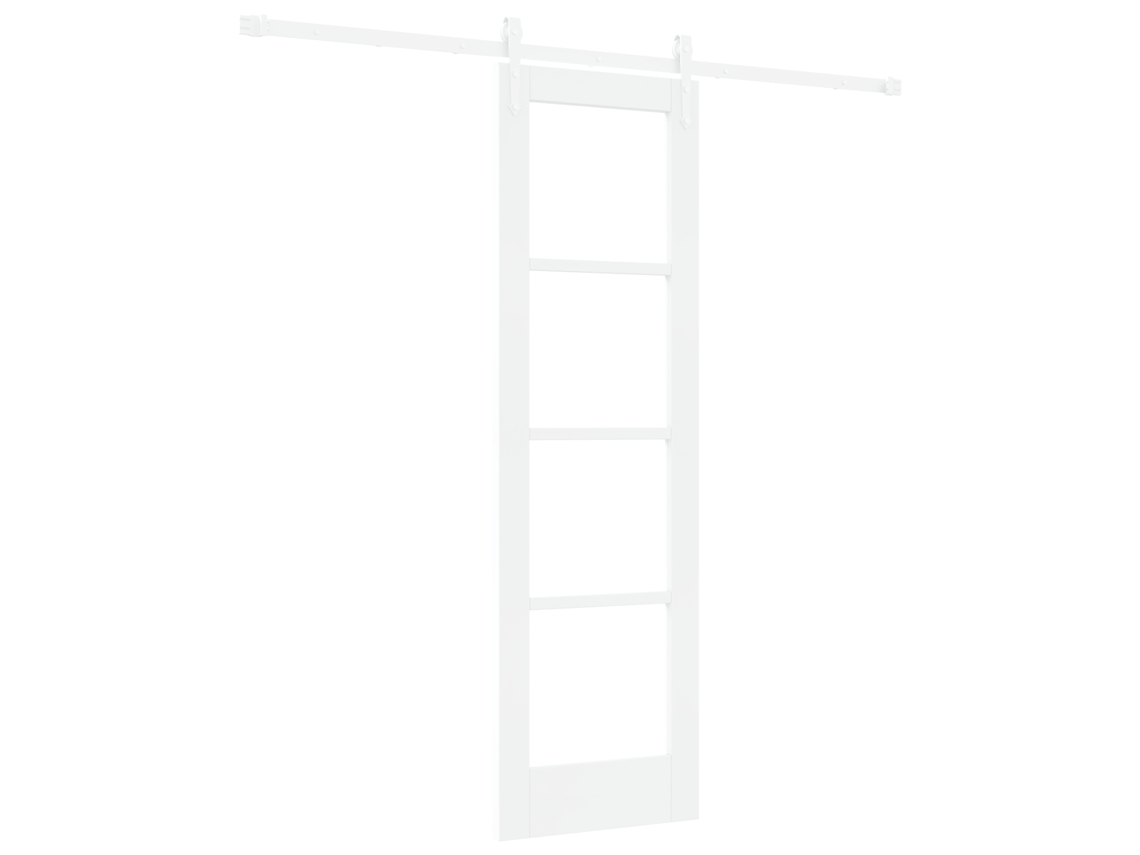 Conjunto 1 Porta Deslizante Vidaxl Branco Madeira De Pinho Maciça (61 X 198,5 Cm)