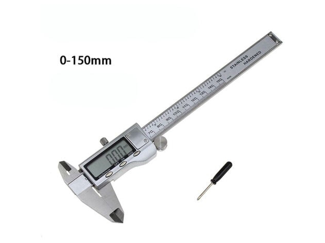 Paquímetro Eletrônico Digital De Aço Inoxidável De 0 A 150 Mm Com Display Totalmente Em Metal Slowmoose