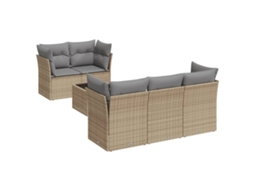 Garden Sofa Set, Garden Sofa Sets Vidaxl Bege Rattan / Vime (n/a)
