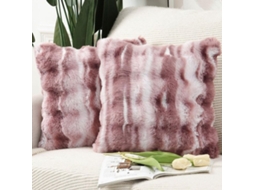 Conjunto De 2 Cadeiras De Bebê - Pluma Suave Veludo - Para Sofá E Quarto - Rosa 55x55 Cm