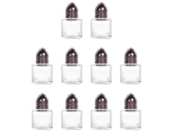 10 Frascos Mini de Cristal para Condimentos com Tampa para Sal, Pimenta e Especias na Cozinha e Churrasco 4,5x3cm Transparente