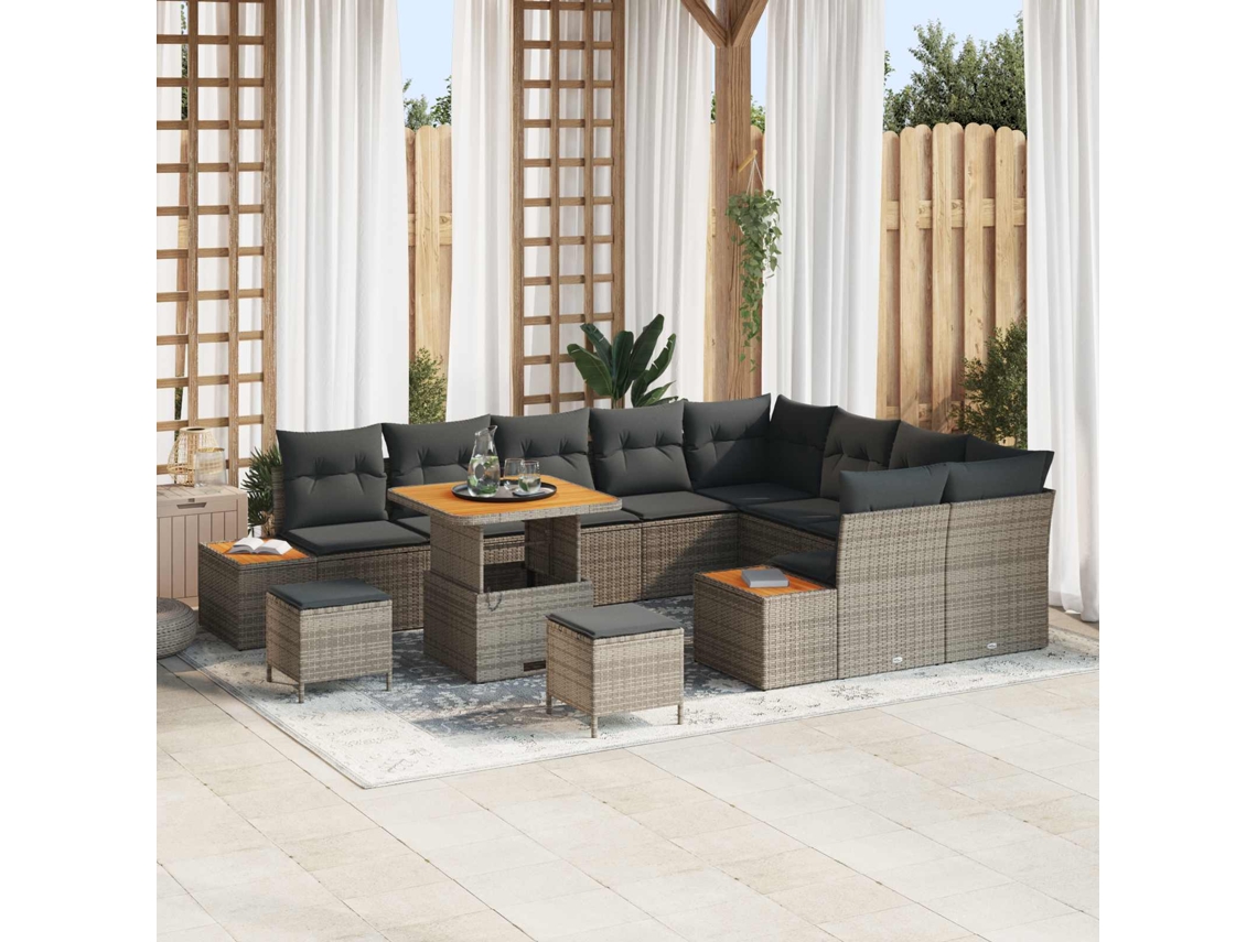 Vidaxl Conjunto De Sofá De Jardim 12 Unid. 11-número De Lugares