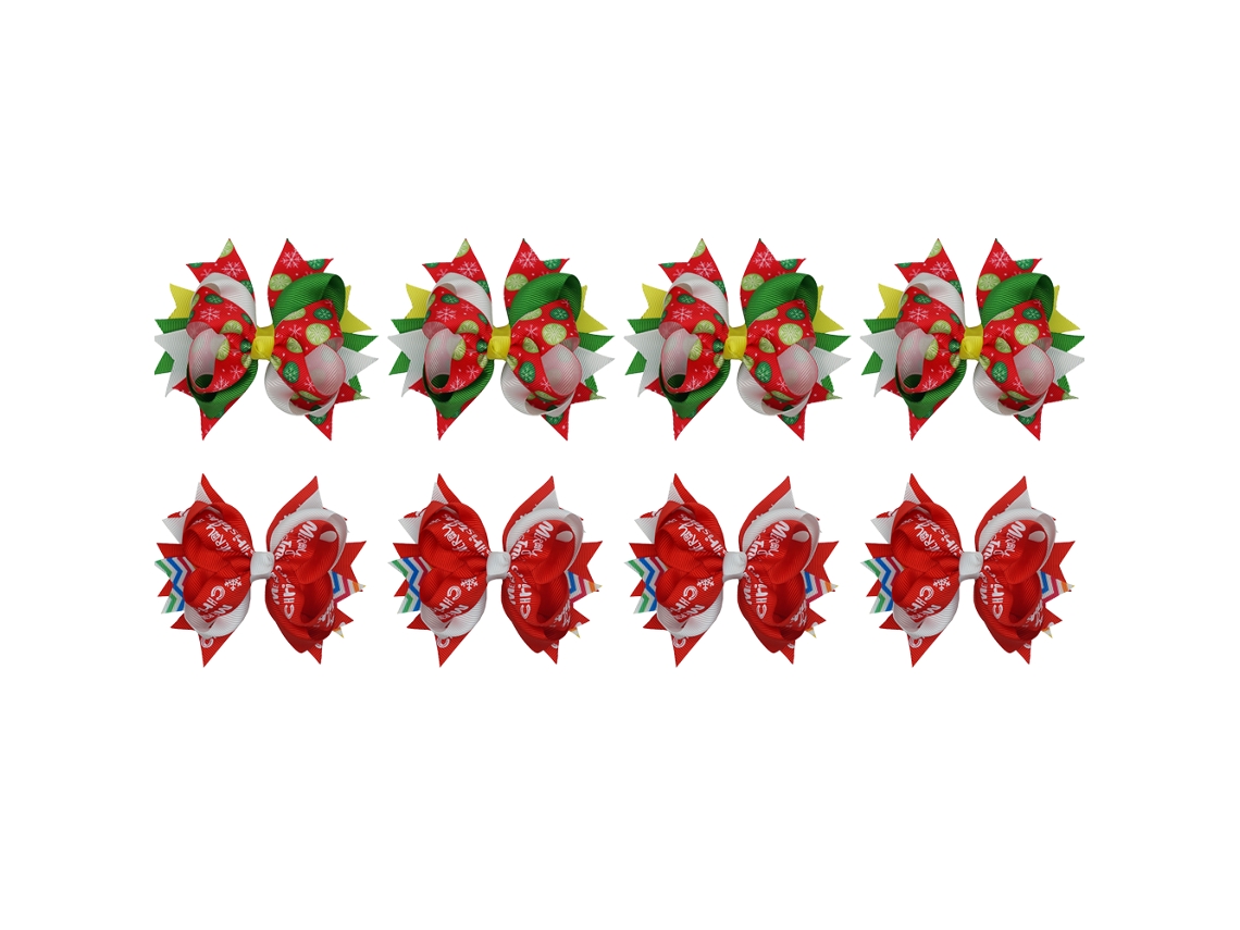 8 Peças de Grampos de Cabelo com Laço de Natal 4 Cada B3 + B5 AURUM