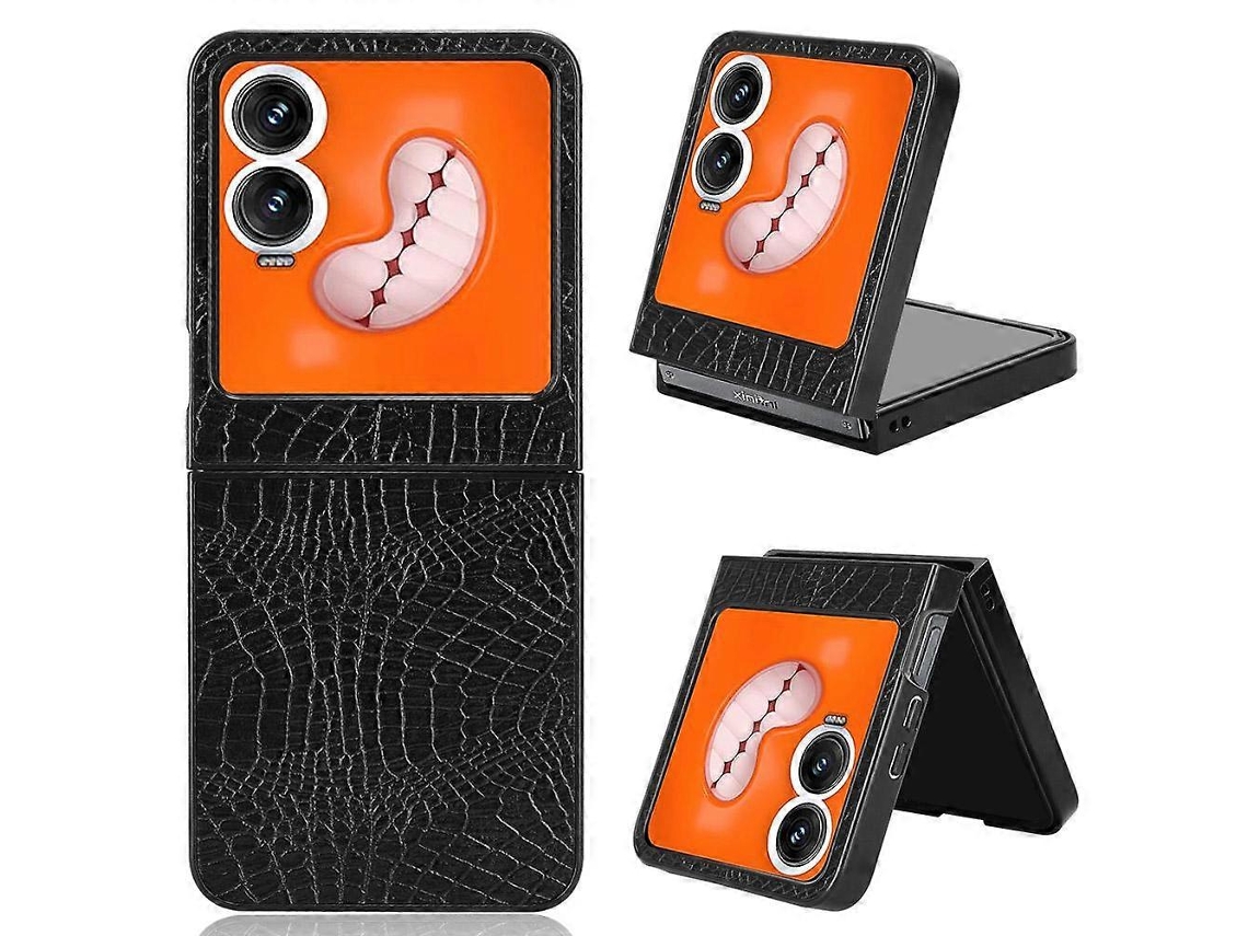 Capa Traseira Com Textura De Crocodilo Para Tecno Phantom V Flip2