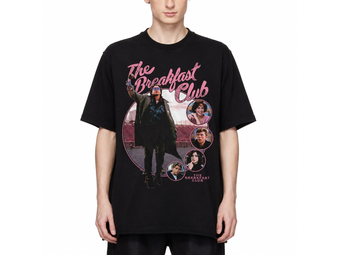 Rockinstone Breakfast Club Movie Character Circles Black Adult T-shirt Size:xxl