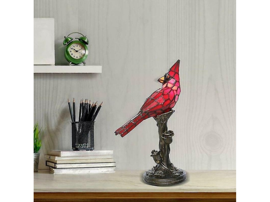 Lâmpada De Mesa Retrô Pájaro Cardenal Vermelha Luminária De Noite Whimsical Para Escritório