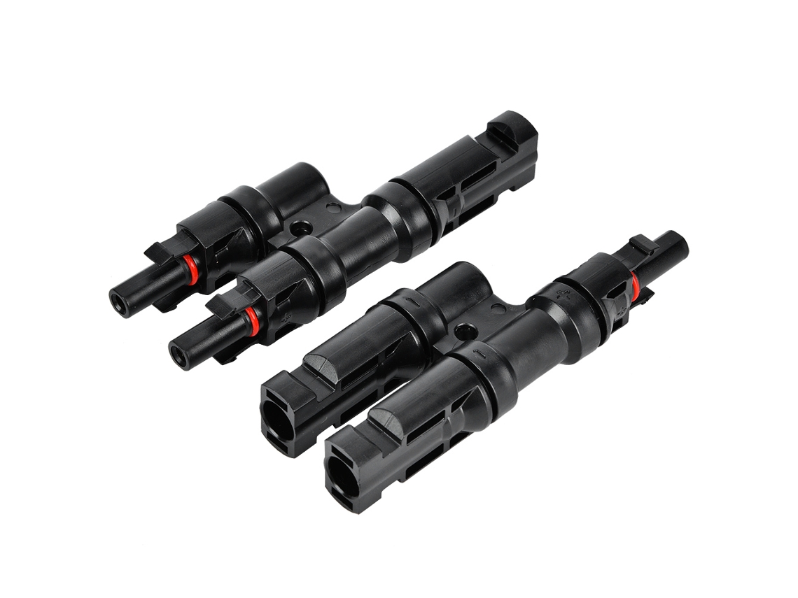 Conector De Cabo De Painel Solar Tipo T 3-vias Ip67 (2 Unidades) Para Conexão De Bateria E Placa