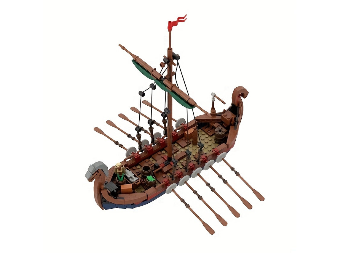 Brinquedo Educativo de Aventura Marítima com Navio Viking Medieval Moc de 463 Peças MDUG