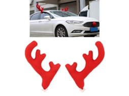 Kit Decoração Carro Rena Com Chifres E Nariz Vermelho Para Natal