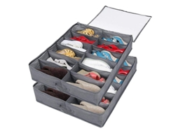 Organizador De Sapatos Sob A Cama 2 Unidades, Caixas Plegáveis Transparentes Com Tampa, 24 Pares No Total