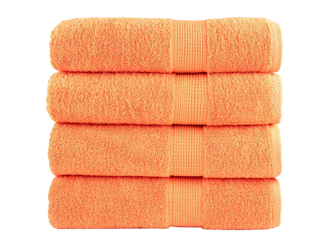 Vidaxl Toalhas De Banho Premium Solund 4pcs 70x140 Cm 600 Gsm Laranja
