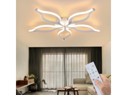 Nettlife Plafon Led Moderno 80 Cm 75 W Branco, Dimerizável Com Controlo 3000k-6500k, Modo Noturno Metal Para Sala De Estar, Quarto E Jantar