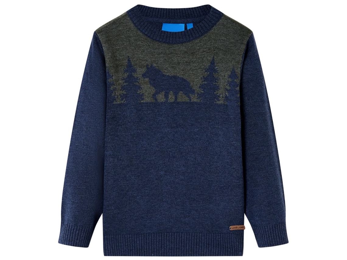 Camisola De Malha Para Criança Azul-marinho 116