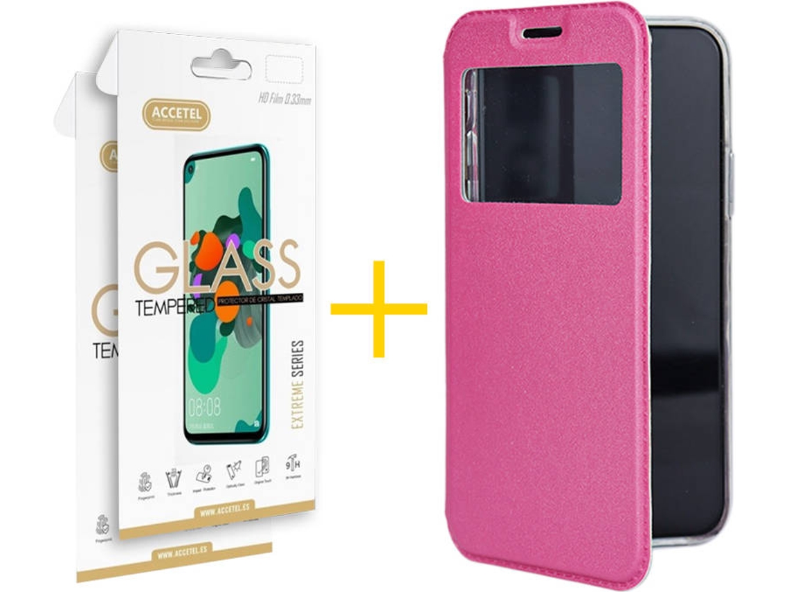 Kit Capa e 2 Películas Samsung Galaxy A52s ACCETEL Gandy Flip (Rosa)