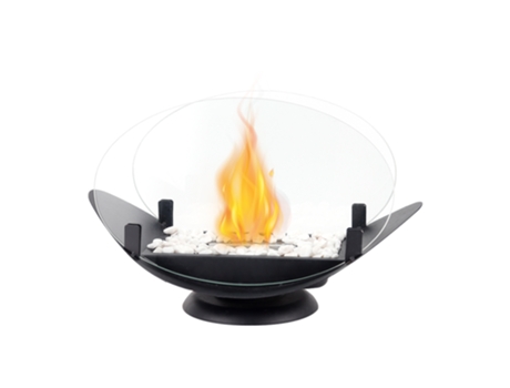 Lareira De Mesa Oval Portátil 24,5 Cm, Queima Limpa A Bioetanol, Sem Ventilação Elegante E Funcional Jhy Design