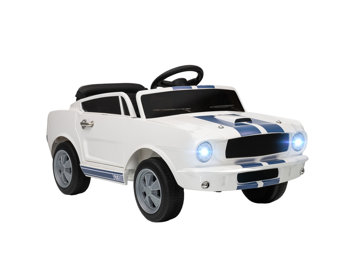 Carro infantil elétrico 12v, com controle remoto 2.4ghz, buzina, led, música, branco | S/MARCA