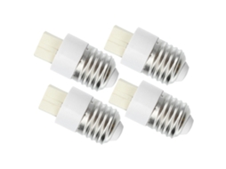 Conjunto De 4 Adaptadores Para Luminárias, Com Encaixe Em Suporte De Policarbonato Sólido.