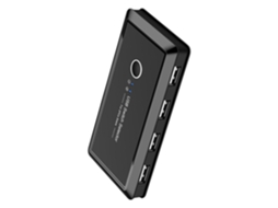Hub Usb 2.0 Para Compartilhamento De Periféricos, Compatível Com Impressoras E Scanners. Cor Preto. Hub Usb 2.0 Para Compartilhamento Gokoco