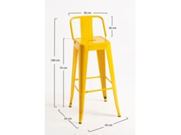 Pack 6 Bancos Torix Encosto 100 Cm - Amarelo