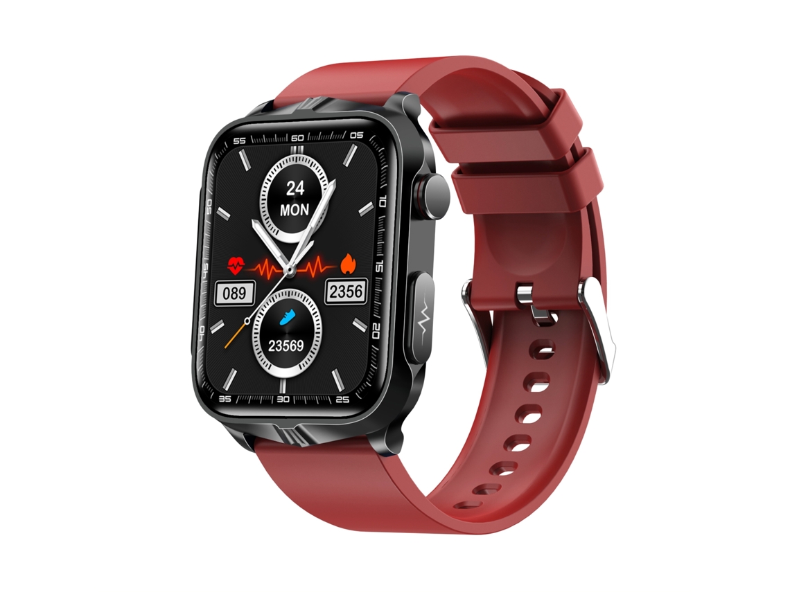 Smartwatch TK11P 1,83'' IPS tela IP68 à prova d'água pulseira de silicone , suporte para monitoramento de estresse / ECG (vermelho)