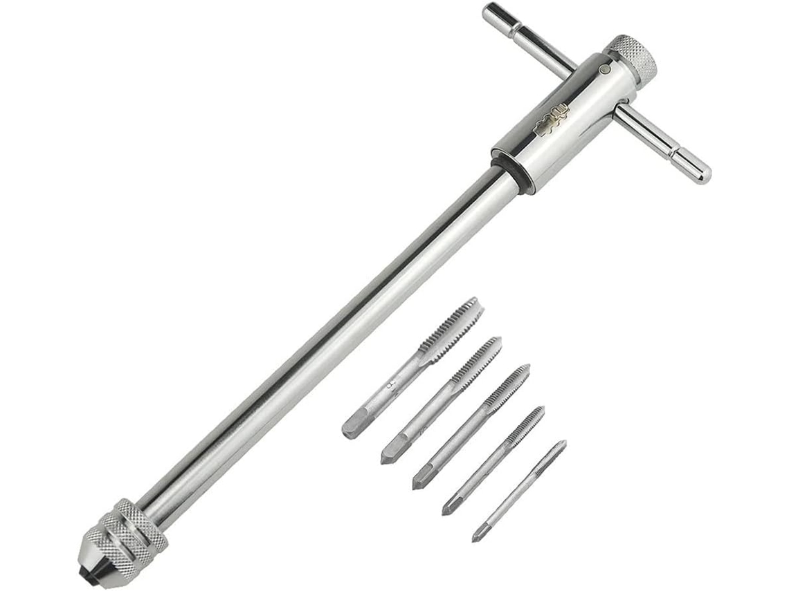 Chave De Catraca Aço Com 5 Machos Revestidos Para Rosqueamento Manual E Manutenção Em Diversas Configurações