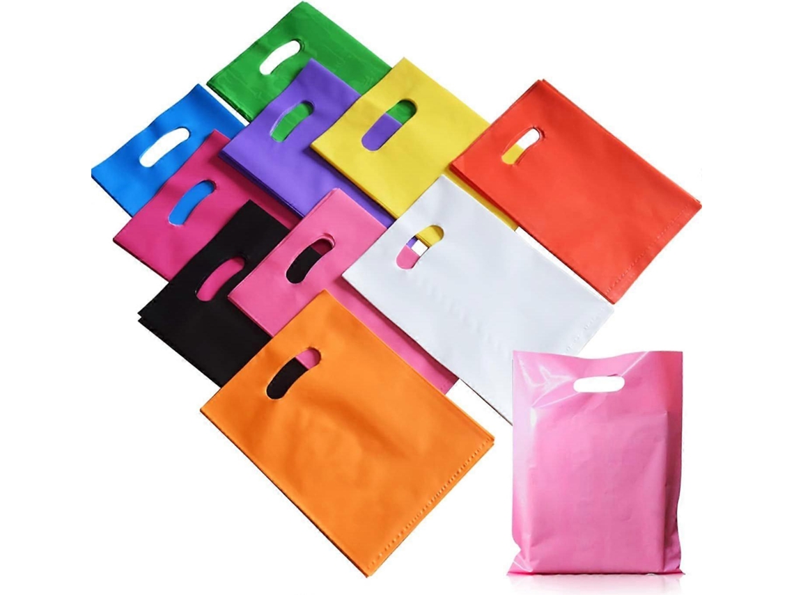 Sacos Plásticos De Festa Com Alças, 6x8 Polegadas, 100 Unidades