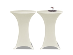 Toalha De Mesa Elástica Ø60, Creme / 2 Peças