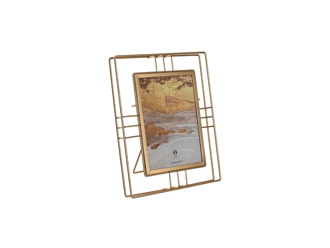 Moldura de Fotos HOME ESPRIT Dourado Metal Cristal 18,5 x 2,5 x 23,5 cm (12 Unidades)
