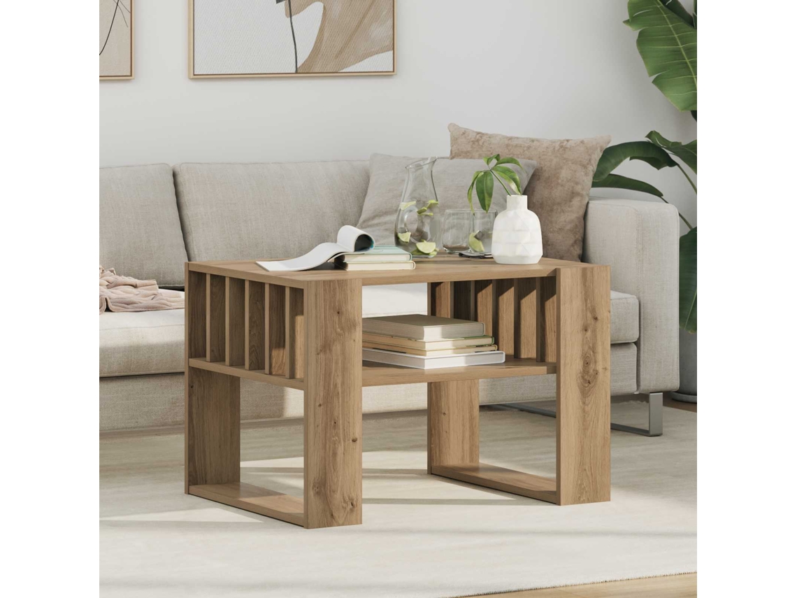 Vidaxl Mesa De Centro Carvalho Artesanal 66 X 49,5 X 45 Cm
