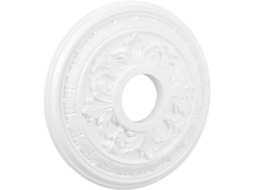 Medalhão De Teto Em Pu Branco, Roseta De Lustre Tradicional Robusta