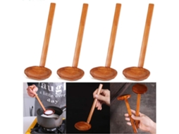 Conjunto De 4 Colheres De Pau Japonesas Longas